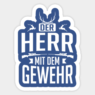 Jäger - der herr mit dem gewehr (white) Sticker